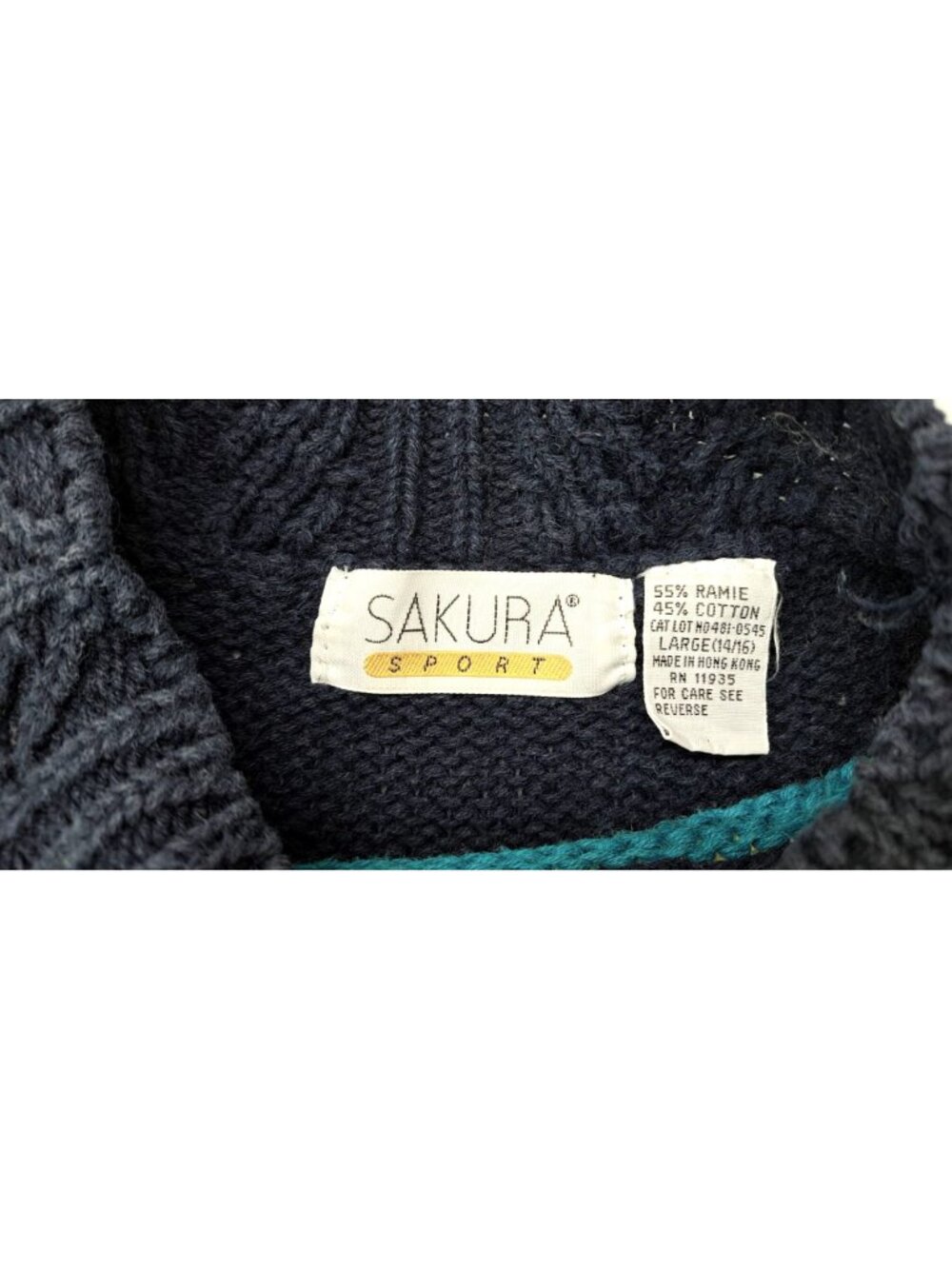 Vintage Sakura Sport Sweater Geometric Aztec Southwest Knit Blue Women's Large - Picture 6 of 8